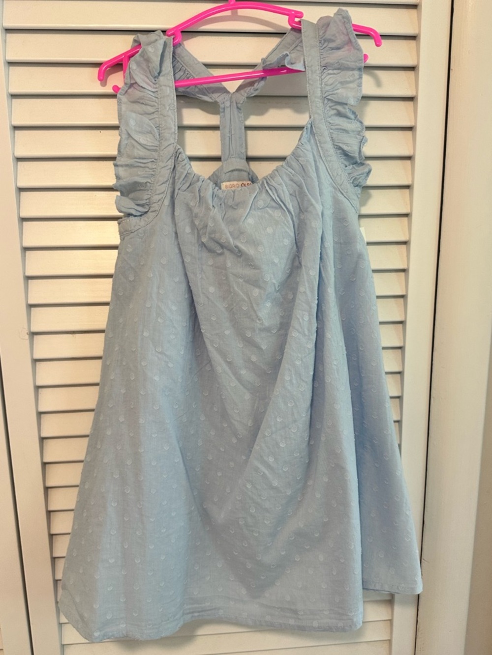 Summery Light Blue Ruffle Kids Dress 4T